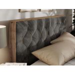 Łóżko tapicerowane LARINO CLASSIC 200x200 - ciemnoszary, plusz