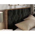 Łóżko tapicerowane LARINO CLASSIC 140x200 - czarny, plusz