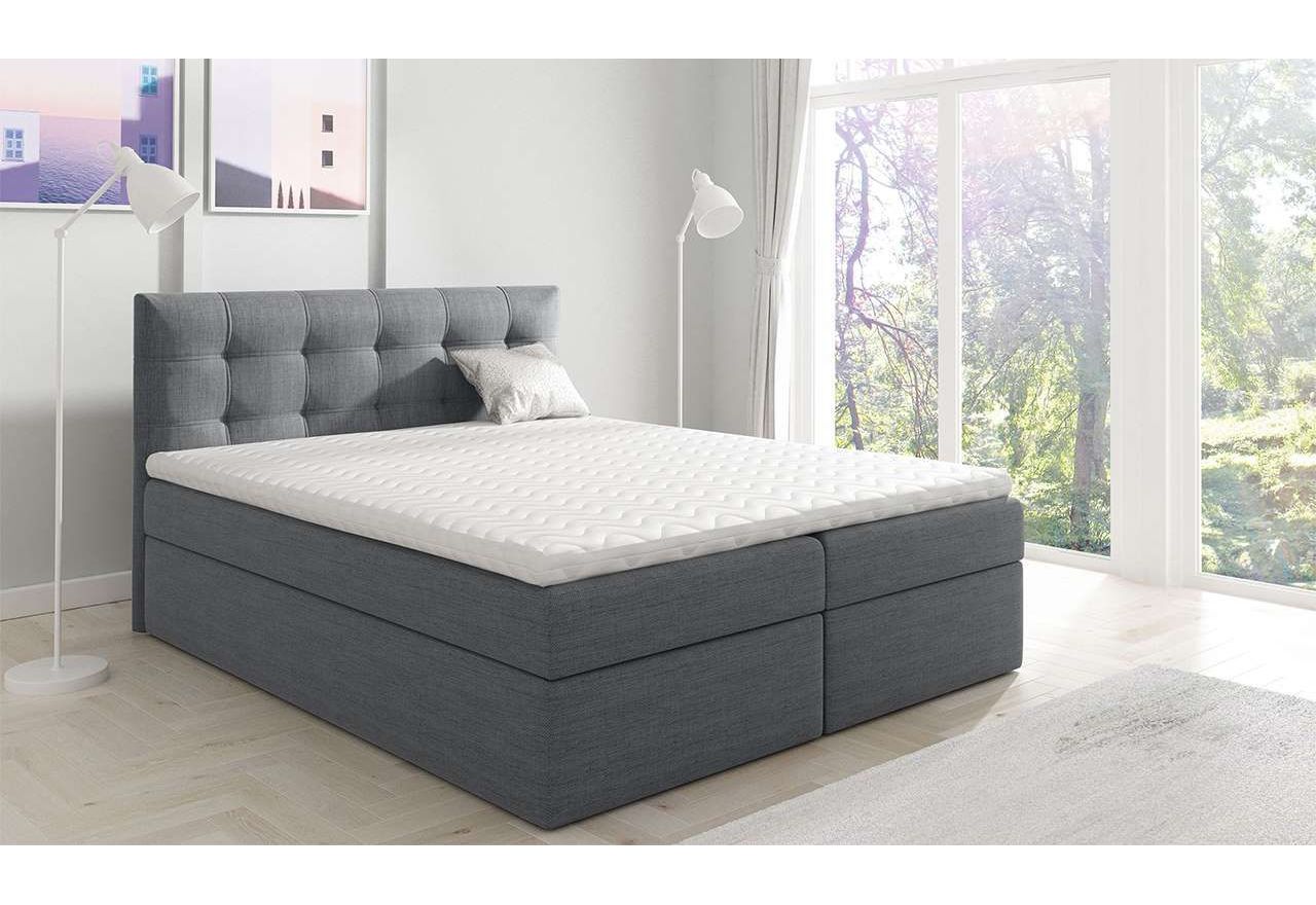 Łóżko podwójne w nowoczesnym stylu do sypialni z pikowanym wezgłowiem kontynentalne - BEST 1 / Inari 81