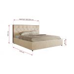 Łóżko tapicerowane LARINO CLASSIC 160x200 - materac pocket - kremowy, plusz