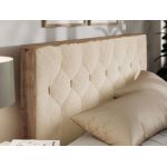 Łóżko tapicerowane LARINO CLASSIC 200x200 - materac multipocket - kremowy, plusz