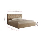 Łóżko tapicerowane LARINO CLASSIC 180x200 - materac piankowy - beżowy, plusz