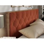 Łóżko tapicerowane LARINO CLASSIC 160x200 - materac multipocket - pomarańczowy, plusz