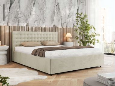 Łóżko tapicerowane PAVO CLASSIC 180x200 - beżowy, welwet