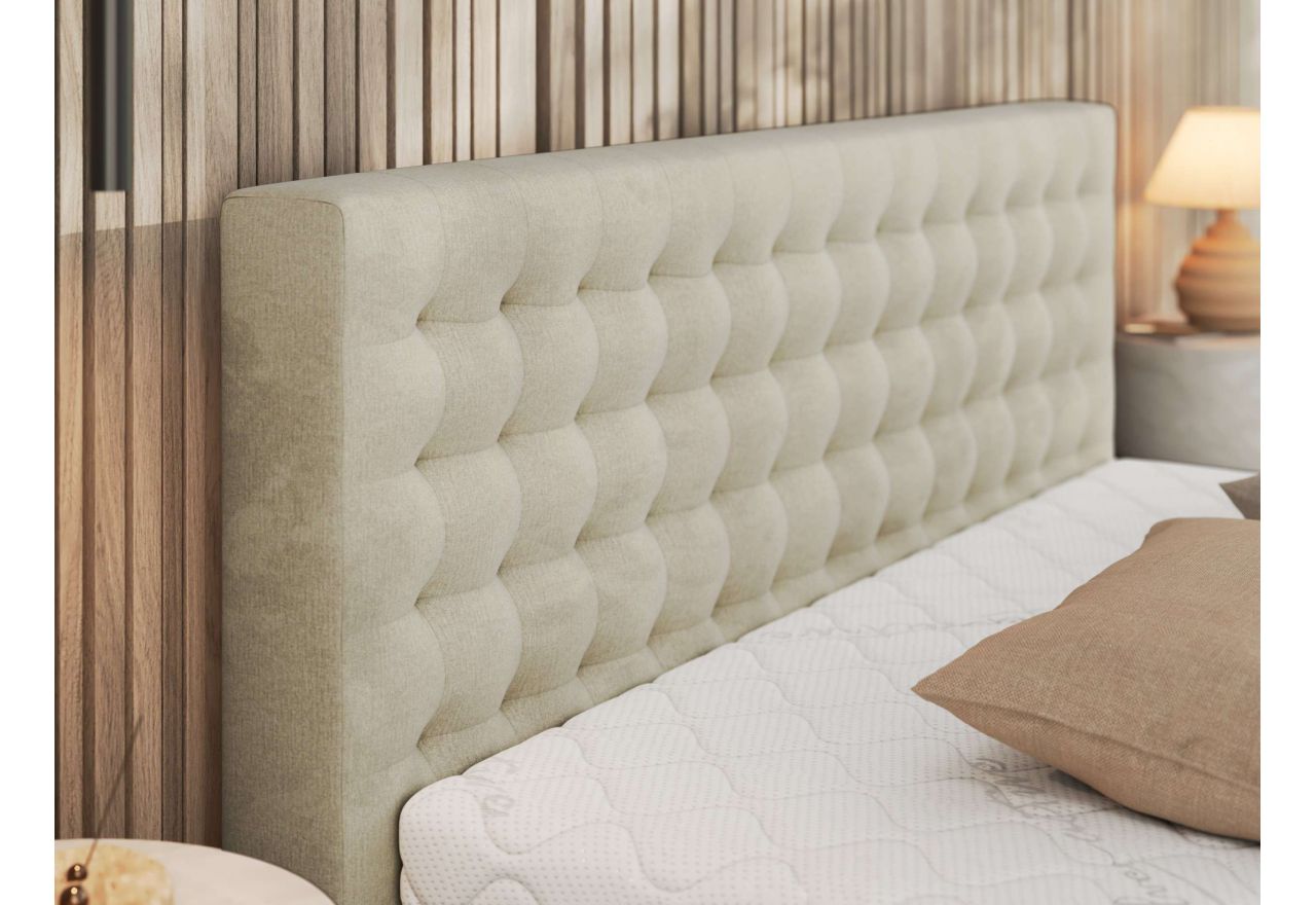 Łóżko tapicerowane PAVO CLASSIC 200x200 - beżowy, welwet
