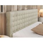 Łóżko tapicerowane PAVO CLASSIC 160x200 - materac multipocket - beżowy, welwet