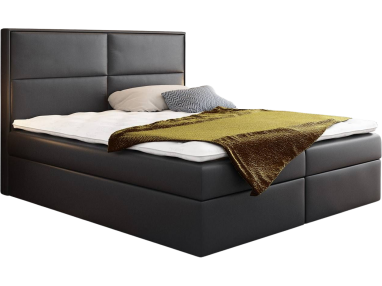 Łóżko z dwoma pojemnikami na pościel i wysokim wezgłowiem do sypialni - HODUR / Madryt 9100