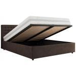 Łóżko tapicerowane PAVO CLASSIC 180x200 - materac pocket - brązowy, welwet