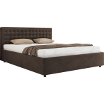 Łóżko tapicerowane PAVO CLASSIC 140x200 - materac multipocket - brązowy, welwet