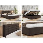Łóżko tapicerowane PAVO CLASSIC 140x200 - materac multipocket - brązowy, welwet