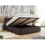 Łóżko tapicerowane PAVO CLASSIC 160x200 - materac multipocket - brązowy, welwet