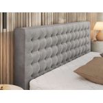 Łóżko tapicerowane PAVO CLASSIC 160x200 - jasnoszary, welwet