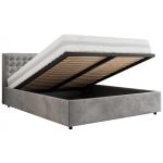 Łóżko tapicerowane PAVO CLASSIC 160x200 - jasnoszary, welwet