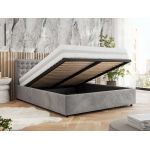 Łóżko tapicerowane PAVO CLASSIC 180x200 - materac piankowy - jasnoszary, welwet
