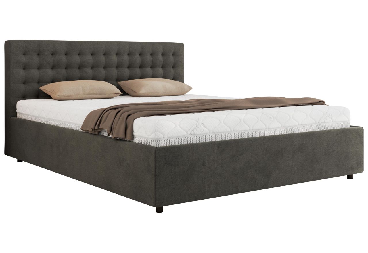 Łóżko tapicerowane PAVO CLASSIC 180x200 - ciemnoszary, welwet