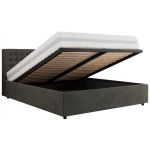 Łóżko tapicerowane PAVO CLASSIC 140x200 - materac piankowy - ciemnoszary, welwet