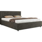 Łóżko tapicerowane PAVO CLASSIC 140x200 - materac multipocket - ciemnoszary, welwet