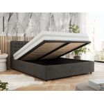 Łóżko tapicerowane PAVO CLASSIC 160x200 - materac multipocket - ciemnoszary, welwet