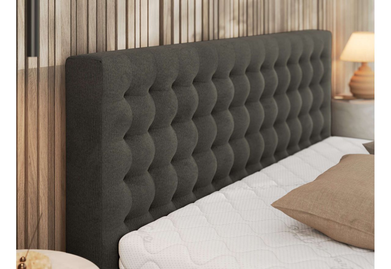 Łóżko tapicerowane PAVO CLASSIC 180x200 - materac multipocket - ciemnoszary, welwet