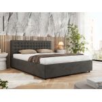 Łóżko tapicerowane PAVO CLASSIC 200x200 - materac multipocket - ciemnoszary, welwet