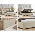 Łóżko tapicerowane PAVO CLASSIC 140x200 - materac piankowy - kremowy, struktura