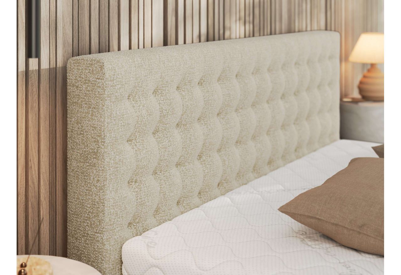 Łóżko tapicerowane PAVO CLASSIC 160x200 - materac piankowy - kremowy, struktura