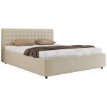 Łóżko tapicerowane PAVO CLASSIC 160x200 - materac multipocket - kremowy, struktura