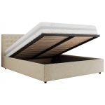 Łóżko tapicerowane PAVO CLASSIC 180x200 - materac multipocket - kremowy, struktura