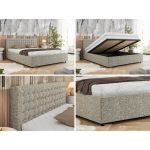 Łóżko tapicerowane PAVO CLASSIC 140x200 - beżowy, struktura
