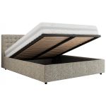 Łóżko tapicerowane PAVO CLASSIC 140x200 - materac piankowy - beżowy, struktura