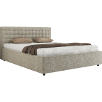 Łóżko tapicerowane PAVO CLASSIC 180x200 - materac piankowy - beżowy, struktura