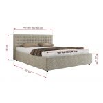Łóżko tapicerowane PAVO CLASSIC 180x200 - materac piankowy - beżowy, struktura