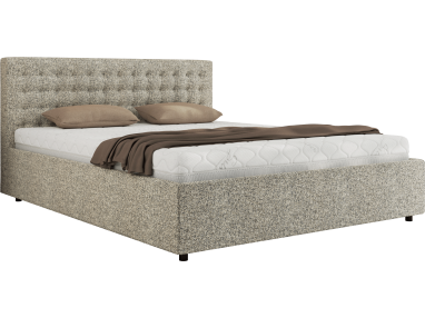Łóżko tapicerowane PAVO CLASSIC 140x200 - materac pocket - beżowy, struktura