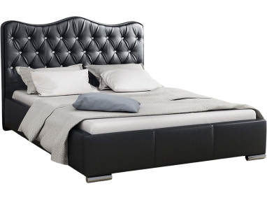 Eleganckie łóżko tapicerowane z imitacją kryształków w zagłowiu - SANGRIA / Madryt 9100