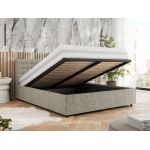 Łóżko tapicerowane PAVO CLASSIC 160x200 - materac multipocket - beżowy, struktura