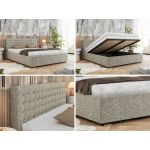 Łóżko tapicerowane PAVO CLASSIC 160x200 - materac multipocket - beżowy, struktura