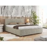 Łóżko tapicerowane PAVO CLASSIC 200x200 - materac multipocket - beżowy, struktura