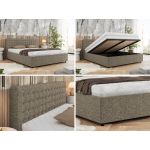Łóżko tapicerowane PAVO CLASSIC 140x200 - materac piankowy - szary, struktura