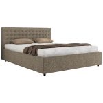 Łóżko tapicerowane PAVO CLASSIC 140x200 - materac piankowy - szary, struktura