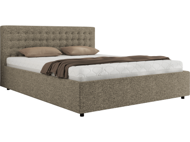Łóżko tapicerowane PAVO CLASSIC 200x200 - materac piankowy - szary, struktura