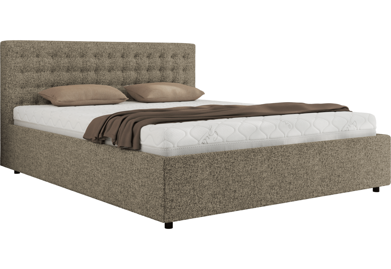Łóżko tapicerowane PAVO CLASSIC 160x200 - materac pocket - szary, struktura