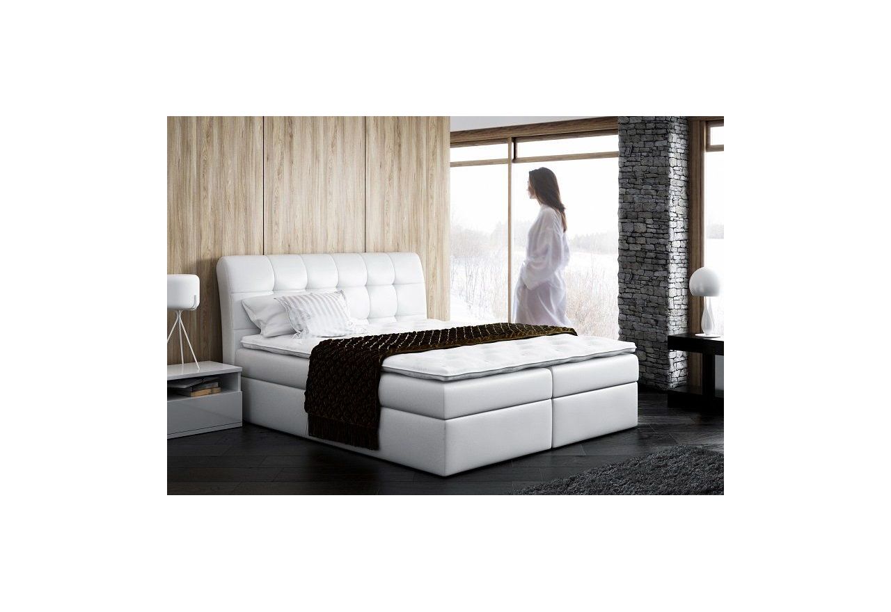 Eleganckie i wygodne łóżko kontynentalne z opcją wyboru tkaniny - MARAD / Madryt 920