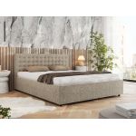 Łóżko tapicerowane PAVO CLASSIC 180x200 - materac piankowy - ciemnobeżowy, struktura
