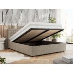 Łóżko tapicerowane PAVO CLASSIC 180x200 - materac piankowy - ciemnobeżowy, struktura