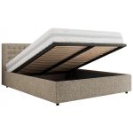 Łóżko tapicerowane PAVO CLASSIC 180x200 - materac piankowy - ciemnobeżowy, struktura
