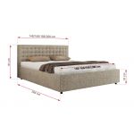 Łóżko tapicerowane PAVO CLASSIC 180x200 - materac pocket - ciemnobeżowy, struktura