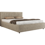 Łóżko tapicerowane PAVO CLASSIC 180x200 - materac multipocket - ciemnobeżowy, struktura