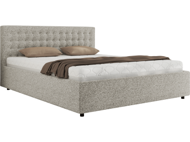 Łóżko tapicerowane PAVO CLASSIC 140x200 - materac piankowy - jasnoszary, struktura