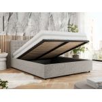 Łóżko tapicerowane PAVO CLASSIC 140x200 - materac piankowy - jasnoszary, struktura