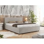 Łóżko tapicerowane PAVO CLASSIC 140x200 - materac pocket - jasnoszary, struktura